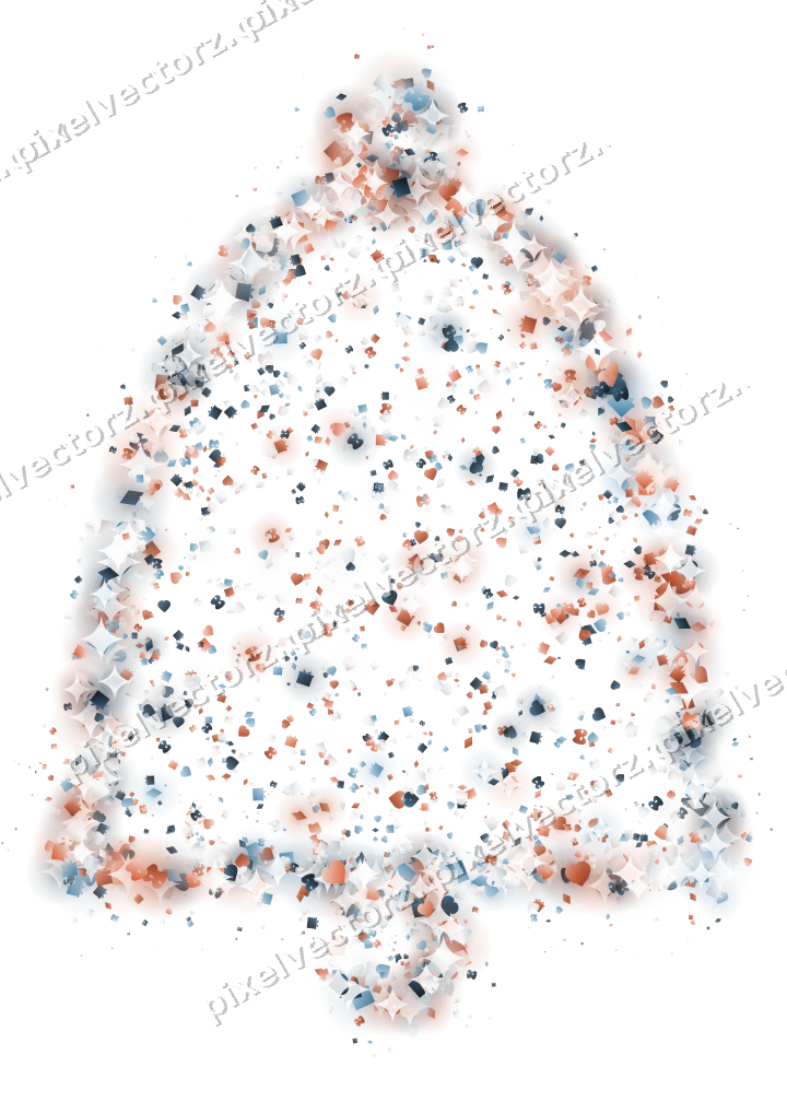 Seamless glitter bell of hearts and gifts on a transparent background