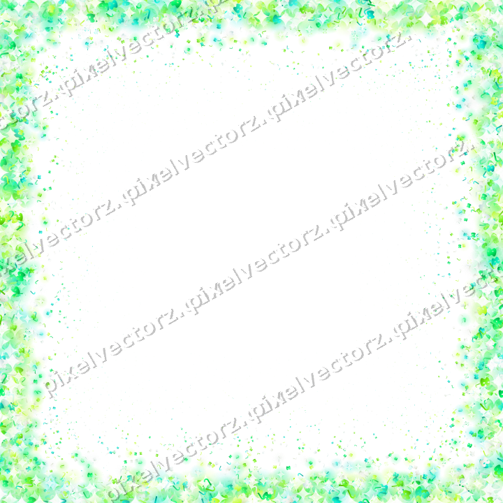 Seamless glitter vignette in green on a transparent background