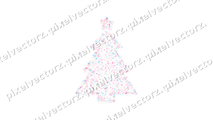 Seamless glitter christmas tree in pink on a transparent background