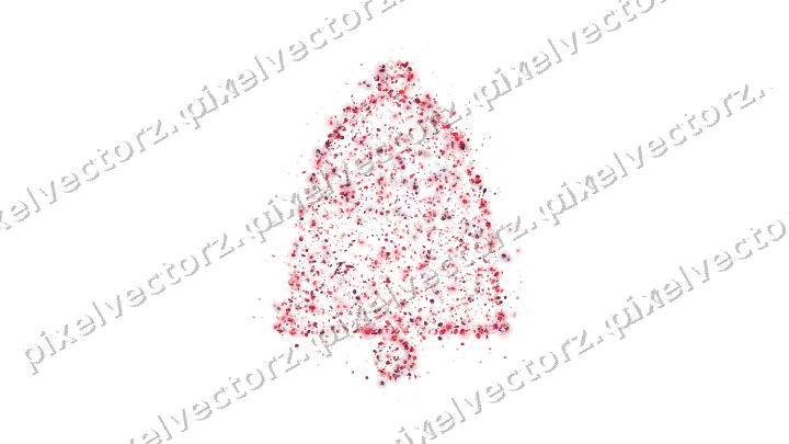 Seamless glitter bell in pink and red on a transparent background
