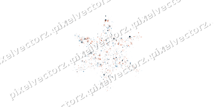Seamless glitter star in orange and cyan on a transparent background