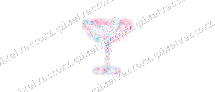 Seamless glitter champagne coupe in pink on a transparent background