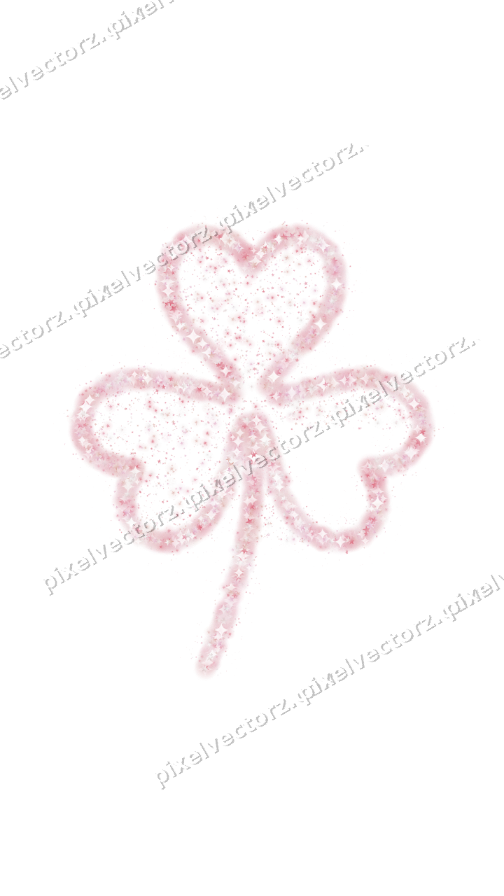 Seamless glitter shamrock of stars on a transparent background