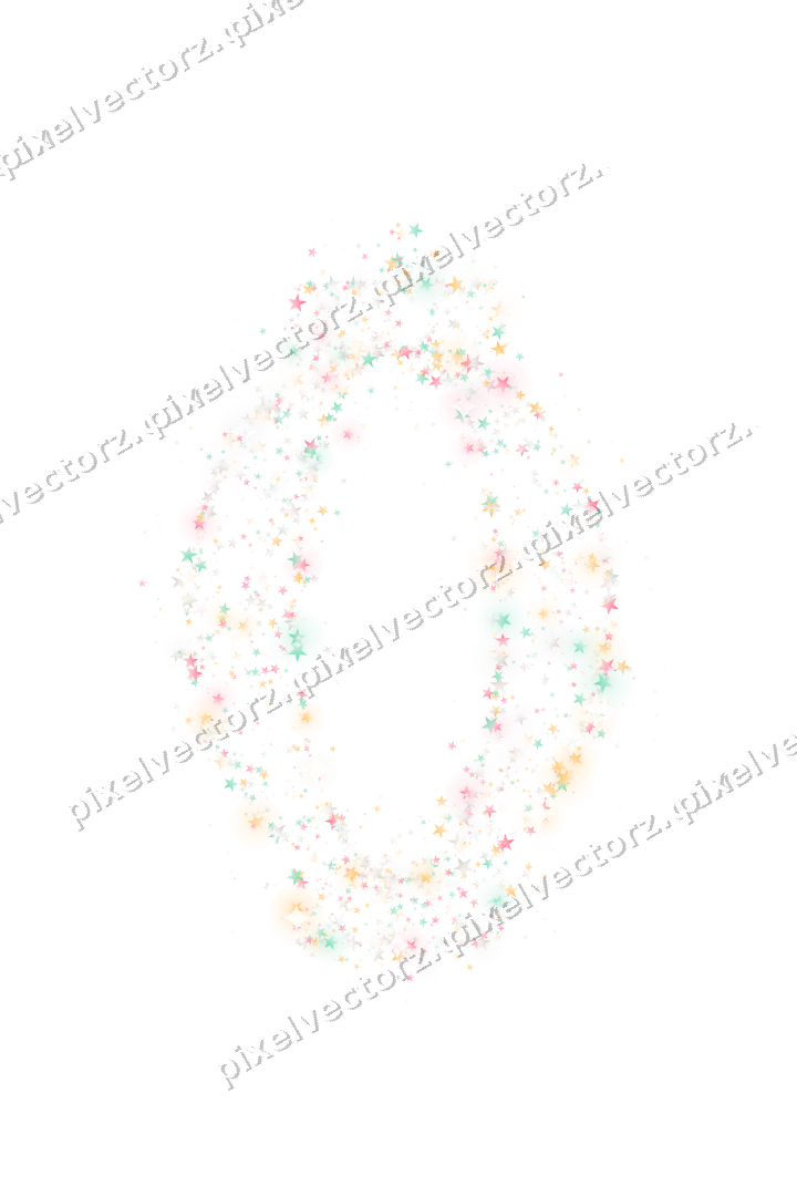 Seamless glitter lantern of stars on a transparent background