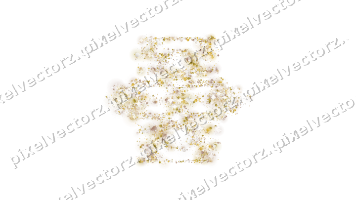 Seamless glitter snowflake of baubles on a transparent background