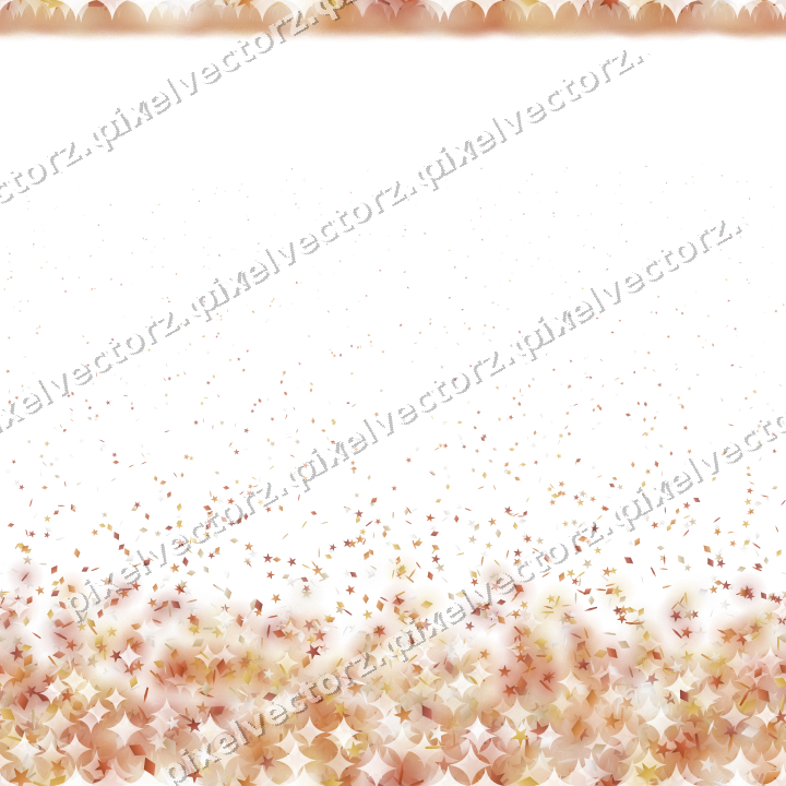 Seamless rising glitter in orange on a transparent background