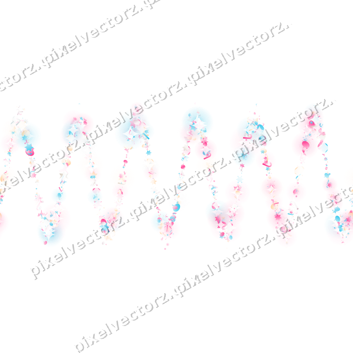 Seamless glitter wave in pink and cyan on a transparent background