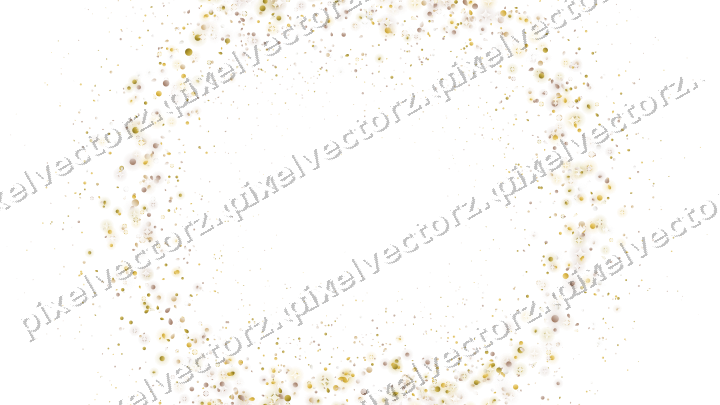 Seamless glitter wreath of eggs and dots on a transparent background