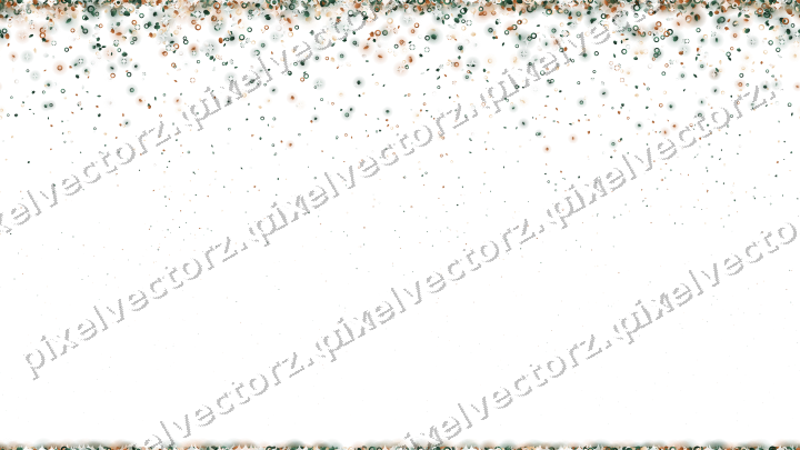 Seamless falling glitter in dark green on a transparent background