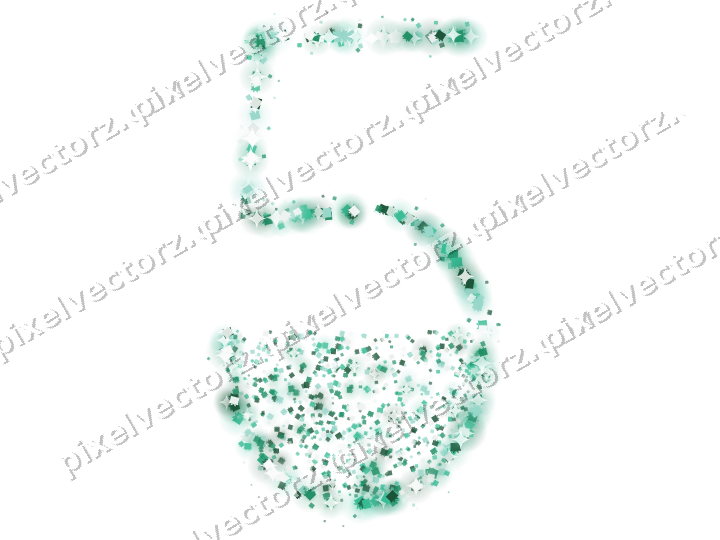 Seamless glitter number 5 of gifts on a transparent background