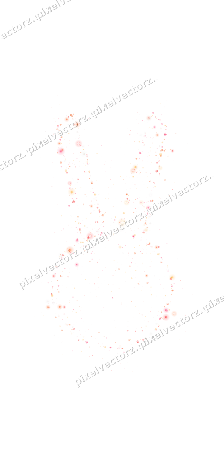 Seamless glitter easter bunny in red on a transparent background