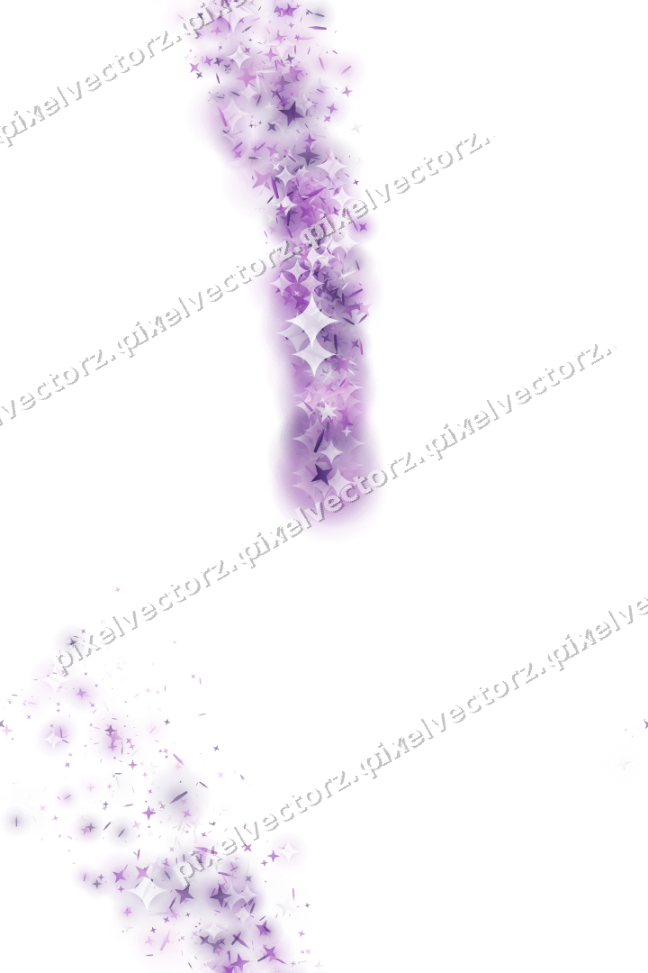 Nahtloser Sternenschweif in Violett auf transparentem Grund