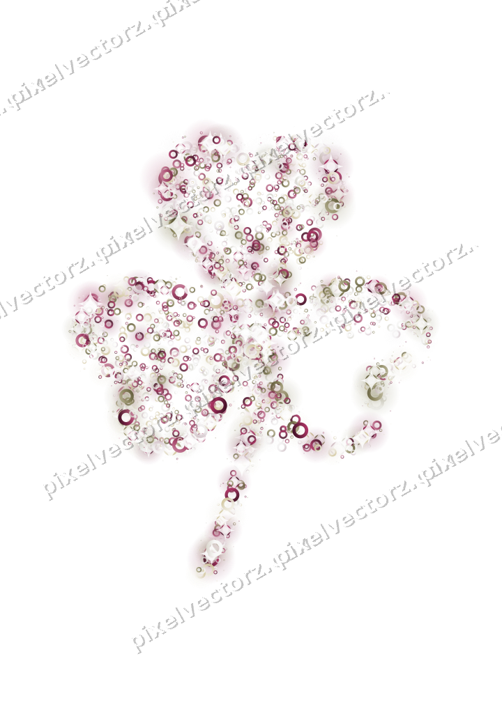 Seamless glitter shamrock of rings on a transparent background