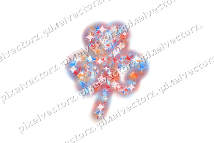 Seamless glitter shamrock of bats in blue on a transparent background