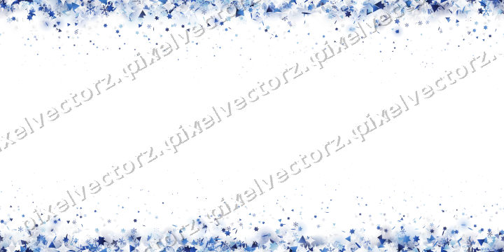 Seamless glitter border in blue and cyan on a transparent background