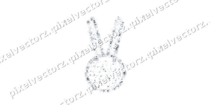 Seamless glitter easter bunny of masks on a transparent background