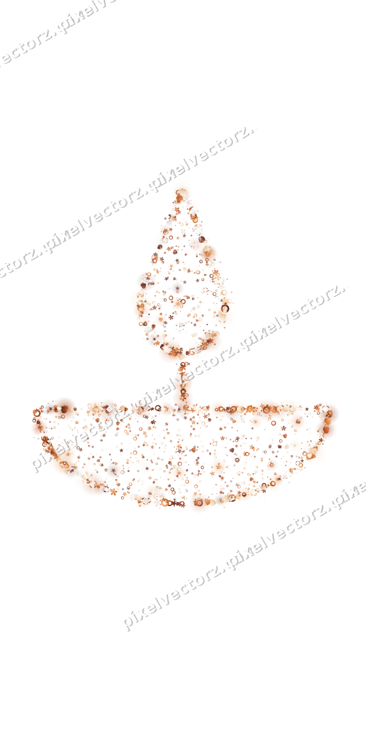 Seamless glitter diya lamp on a transparent background