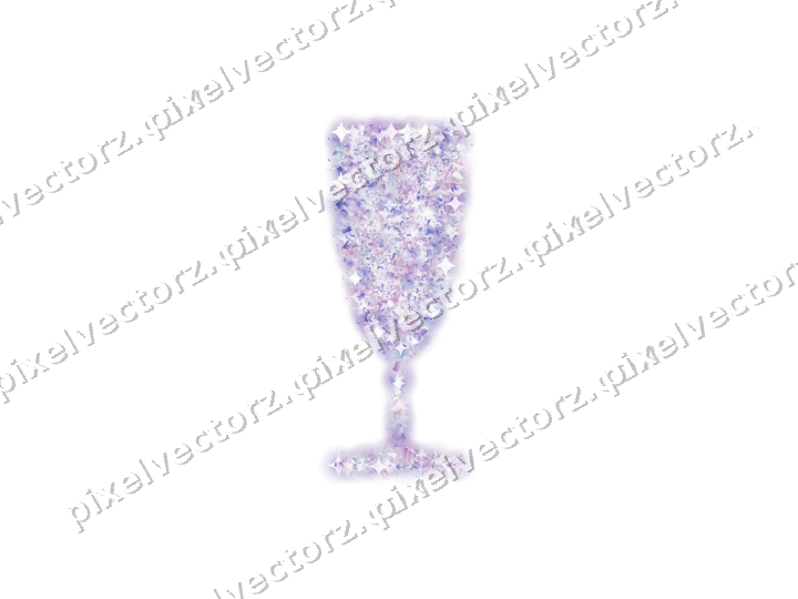 Seamless glitter champagne flute in purple on a transparent background