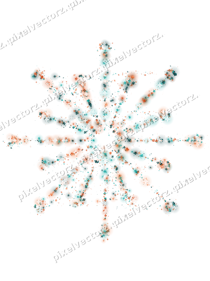 Seamless glitter firework of shamrocks on a transparent background