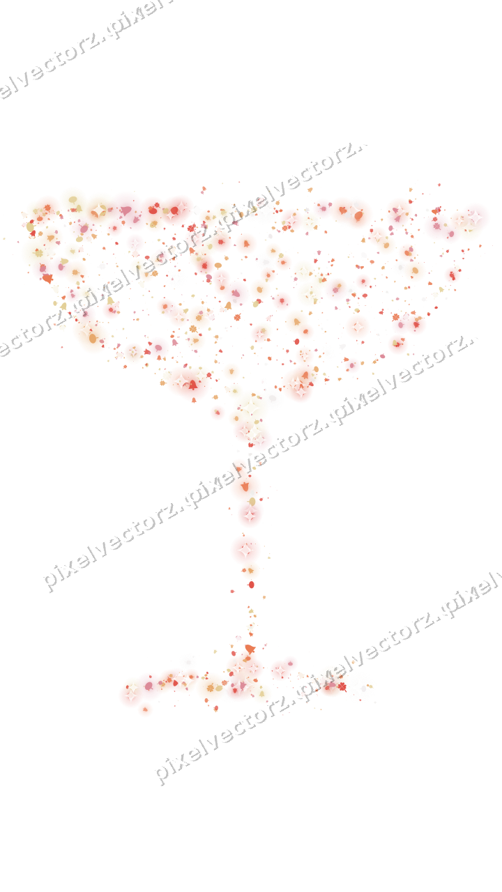 Seamless glitter champagne coupe in red on a transparent background