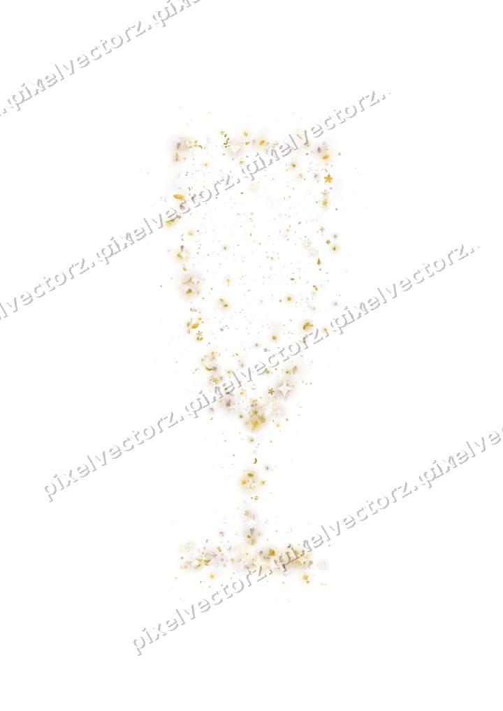 Seamless glitter champagne flute in amber on a transparent background