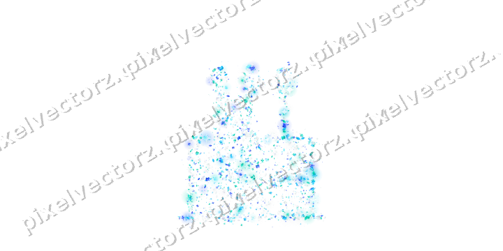 Seamless glitter birthday cake in cyan on a transparent background