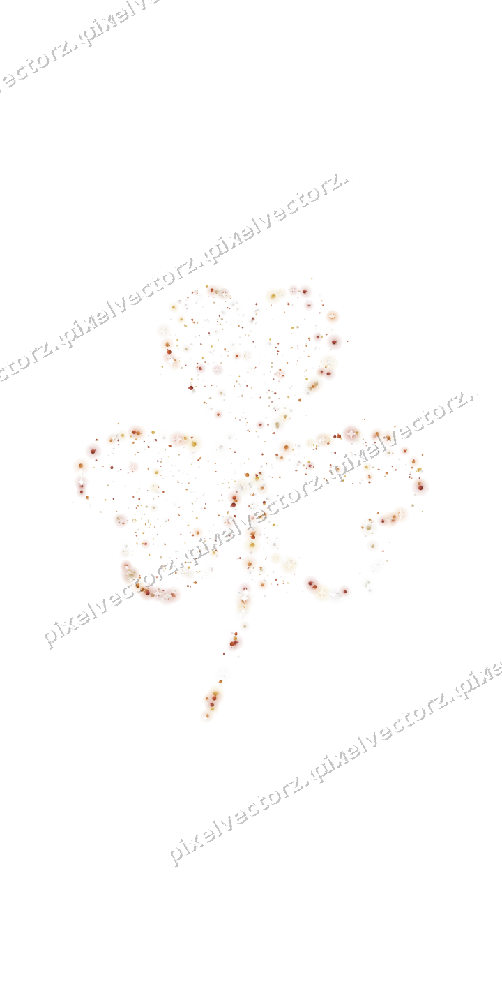 Seamless glitter shamrock of baubles on a transparent background