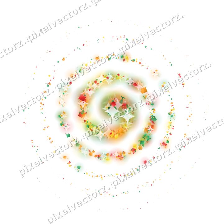 Seamless glitter spiral in red and orange on a transparent background