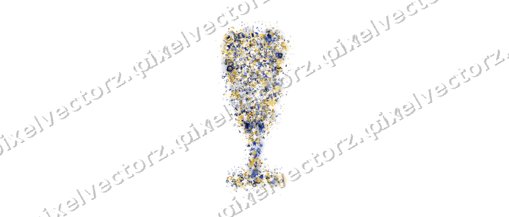 Seamless glitter champagne flute in amber on a transparent background