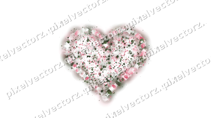Seamless glitter heart of pumpkins in pink on a transparent background