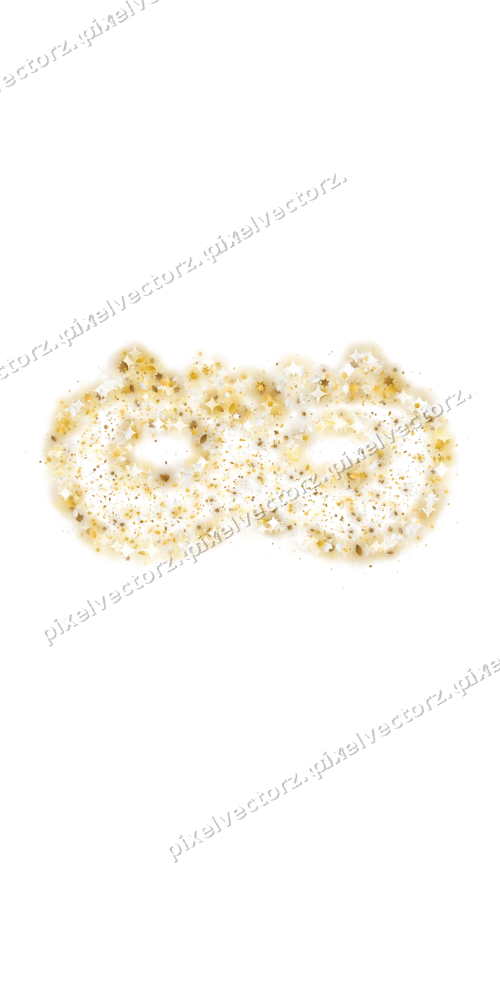 Seamless glitter carnival mask on a transparent background