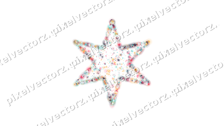 Seamless glitter star in pink and amber on a transparent background