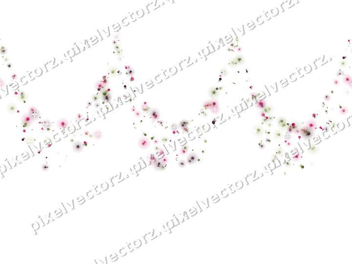Seamless glitter garland in lime and pink on a transparent background