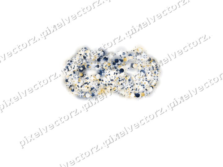 Seamless glitter carnival mask of dots on a transparent background