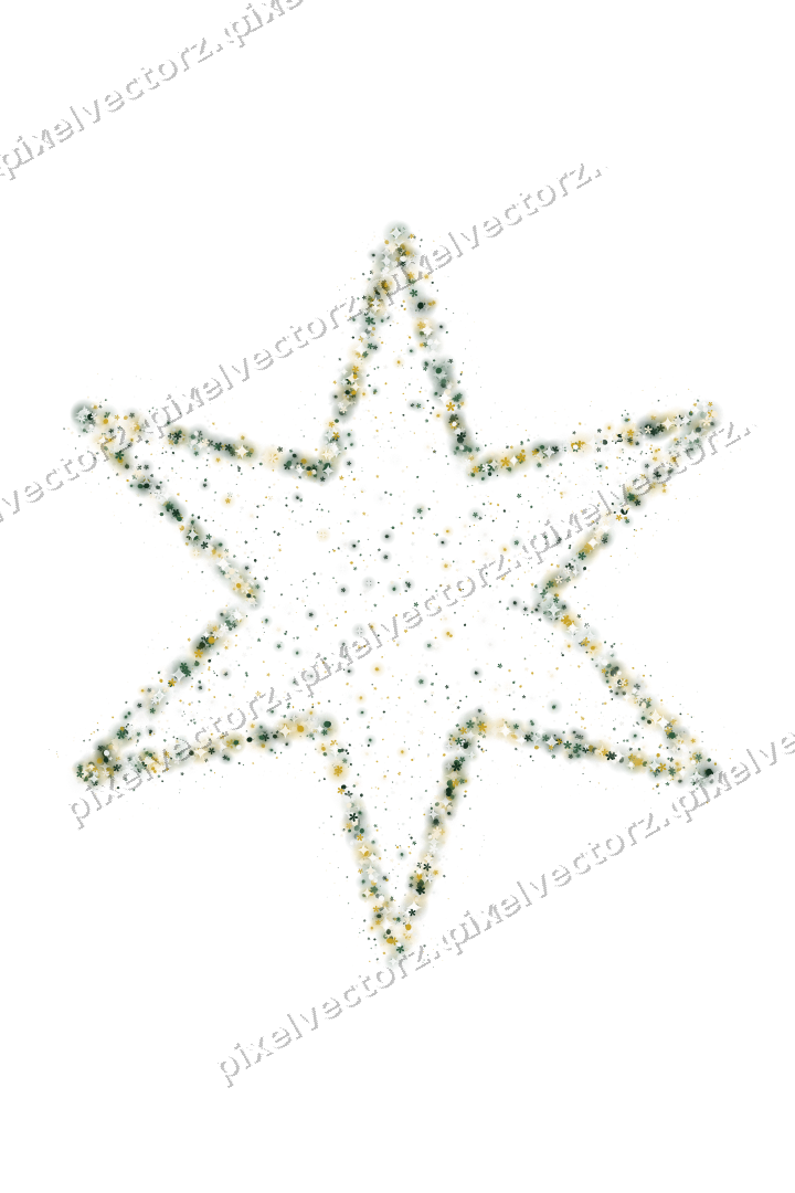 Seamless glitter star in dark green on a transparent background