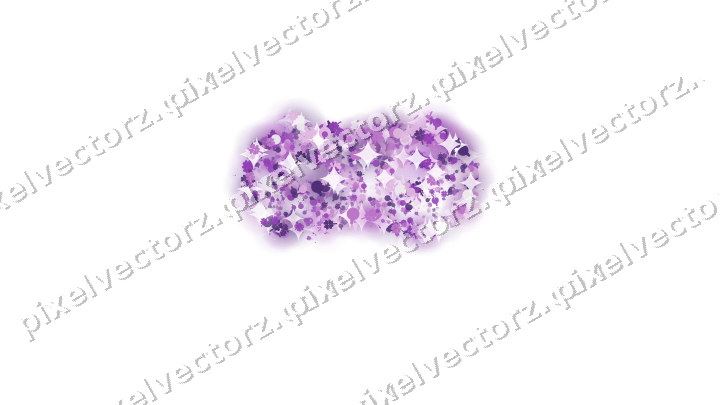 Seamless glitter carnival mask in purple on a transparent background