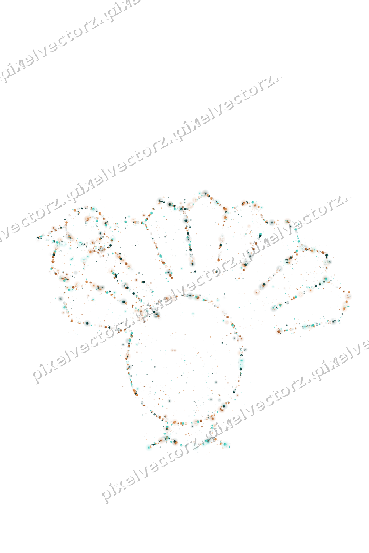 Seamless glitter turkey in orange and teal on a transparent background