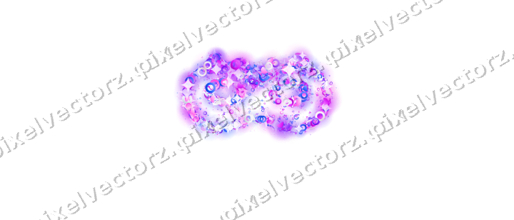 Seamless glitter carnival mask in purple on a transparent background