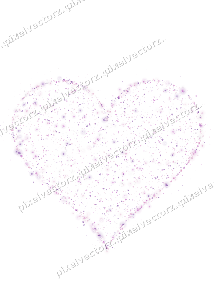 Seamless glitter heart in magenta on a transparent background