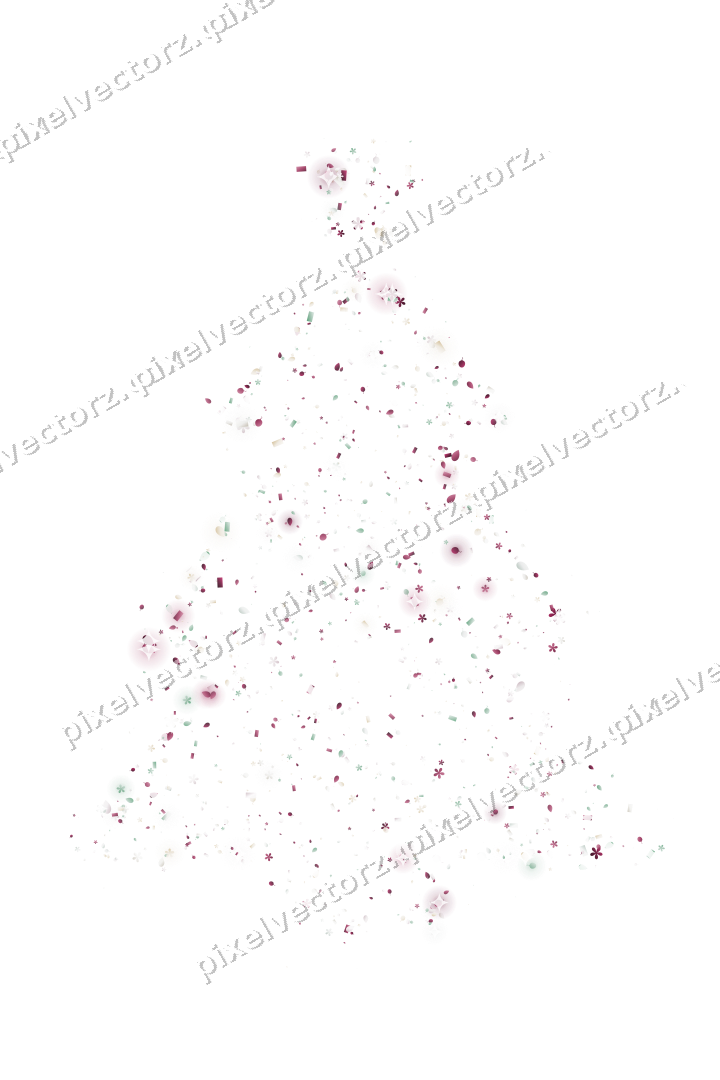 Seamless glitter christmas tree on a transparent background