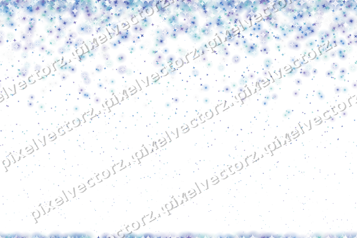 Seamless falling glitter of stars in blue on a transparent background
