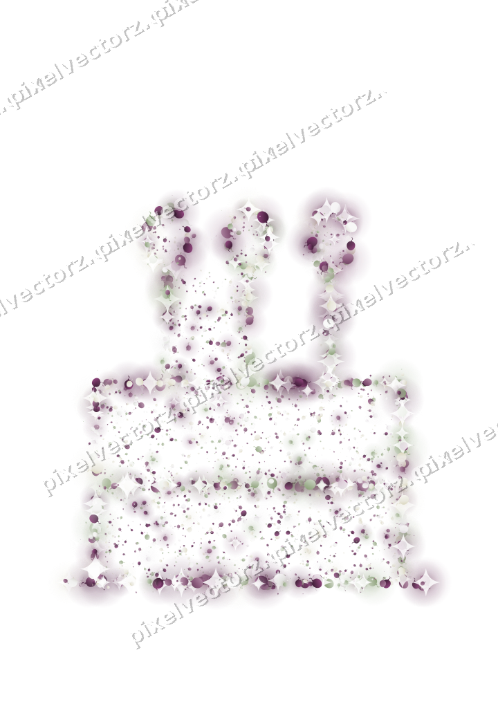 Seamless glitter birthday cake of balloons on a transparent background