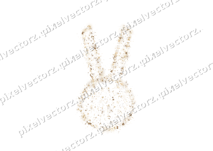 Seamless glitter easter bunny in amber on a transparent background