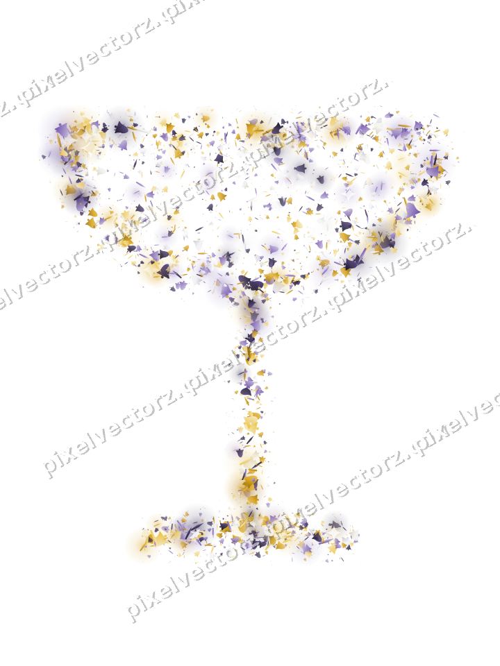 Seamless glitter champagne coupe in amber on a transparent background