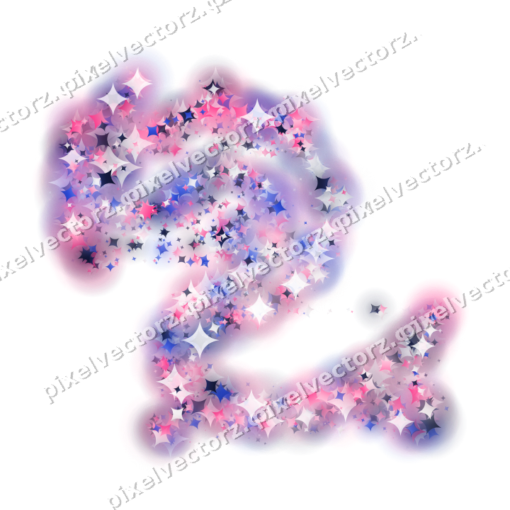 Seamless glitter dragon of sparkles on a transparent background