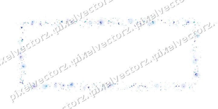 Seamless glitter frame in blue and cyan on a transparent background