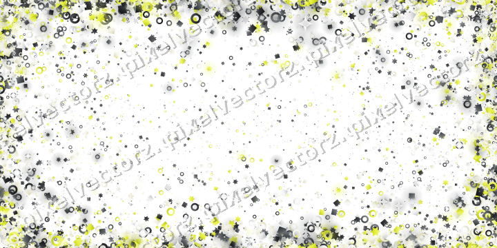 Seamless glitter vignette in yellow on a transparent background
