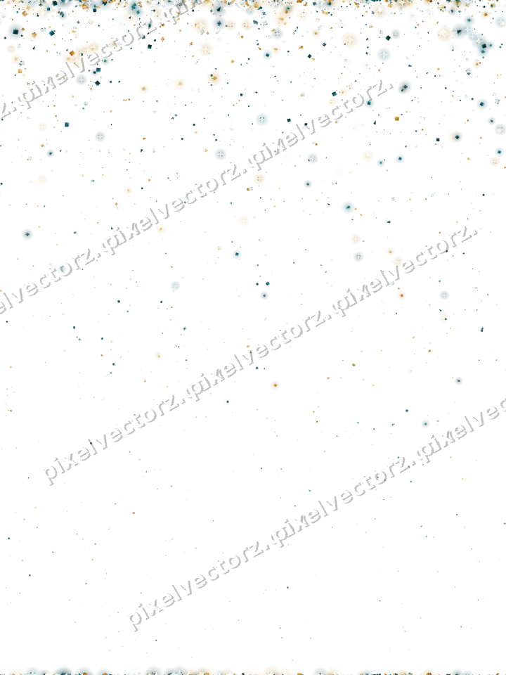 Seamless falling glitter in amber on a transparent background