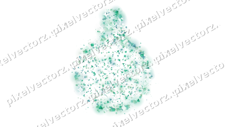 Seamless glitter bauble in green and teal on a transparent background