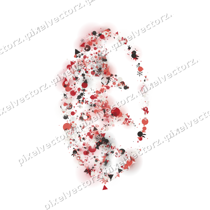 Seamless glitter leaf in red on a transparent background